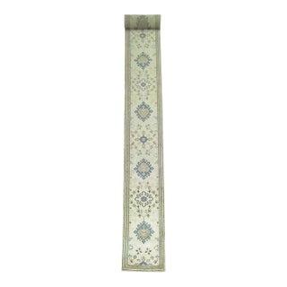 Early 20th Century Antique Zabihi Collection Ivory Field Long Oushak Runner - 2'3" x 22'4" For Sale
