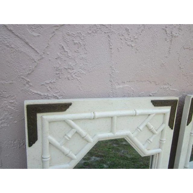 Vintage Hollywood Regency Style Thomasville Mirror White Rectangle - Set of 2 For Sale In Naples, FL - Image 6 of 13