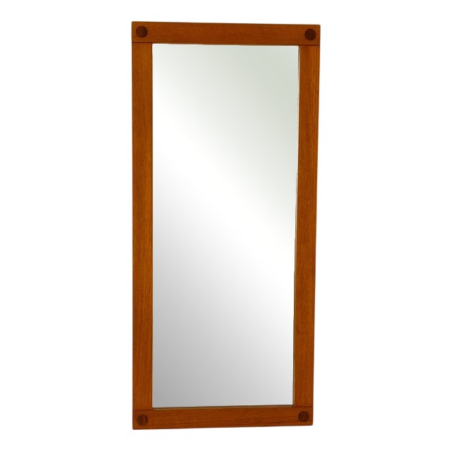 Large Mid-Century Modern Swedish Teak Wall-Mounted Mirror, 1960s For Sale