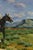 Gray Late 20th Century Western Cowboy on Horse Oil Painting on Canvas 55" x 43" Signed 'S. T. Cesent' in Gold Gilt Frame For Sale - Image 8 of 18