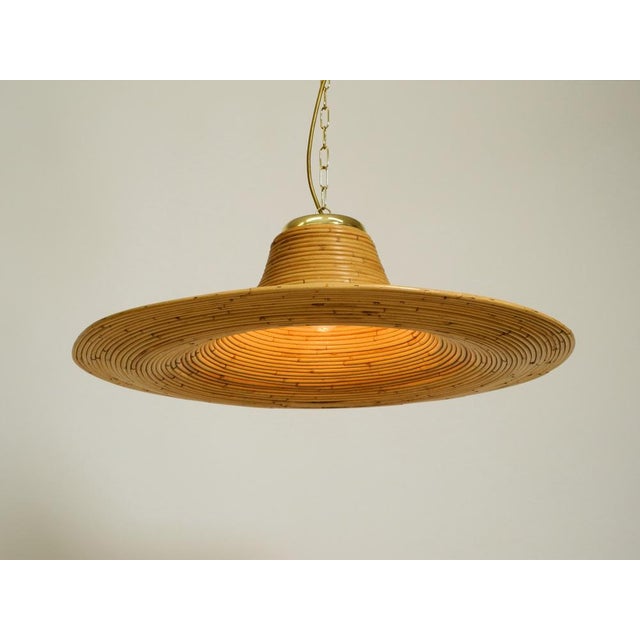 Gold Large Italian Bright Bamboo Pendant Lamp from Vivai Del Sud, 1970s For Sale - Image 8 of 18