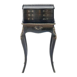 French Napolean Style Ebony Jewelry Chest /Seven Drawers