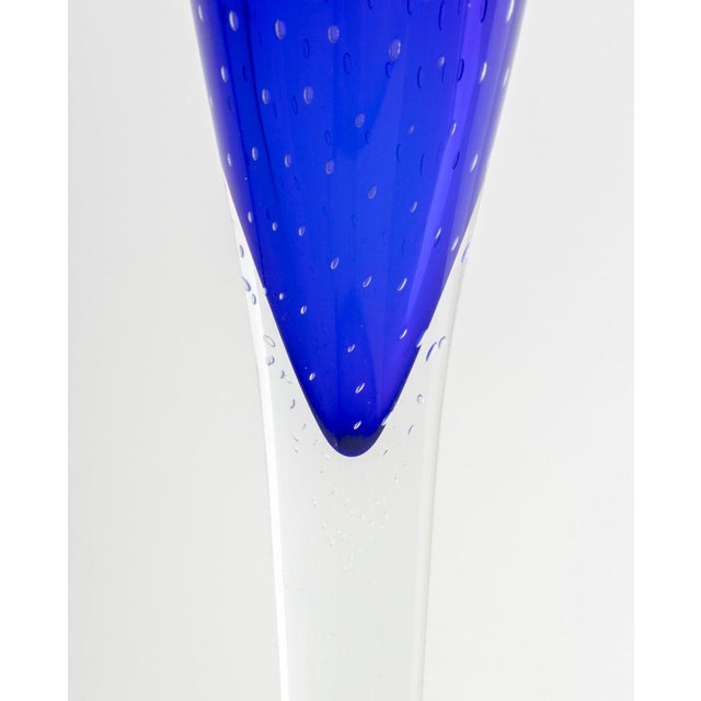 Blue Murano Art Glass Candlesticks, 2001, Pair For Sale - Image 8 of 10