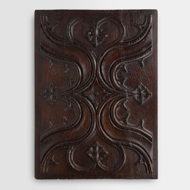 16th Century Hand-Crafted Gothic Panel in Oak, Belgium For Sale - Image 12 of 12