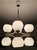 Space Age Eight-Light Chandelier with While Glass Shades, 1970s For Sale - Image 14 of 15