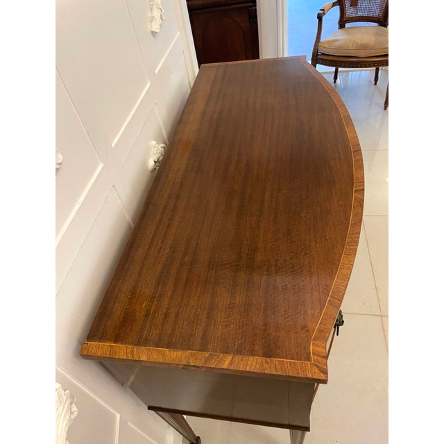 Figured Mahogany Bow Fronted Sideboard, 1920s For Sale - Image 6 of 17