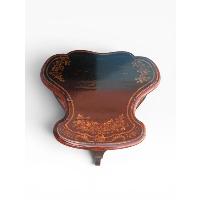 Michael Taylor Designs Chinoiserie Faux Crackle Lacquer Occasional Table For Sale In Boston - Image 6 of 15