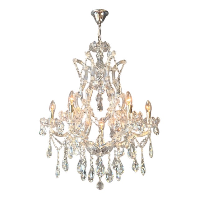 Luxury Maria Theresa Style Crystal Chandelier Chrome Silver European Lighting For Sale