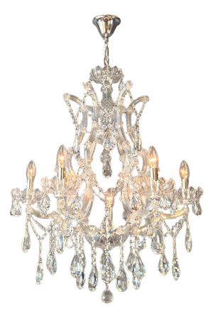 Luxury Maria Theresa Style Crystal Chandelier Chrome Silver European Lighting