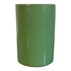 Antique 19th Century Chinese Monochrome Porcelain Vase in Bright Green Glaze