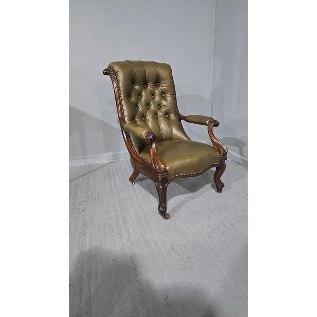 Outstanding Leather Library Chair, 1810 For Sale - Image 4 of 11
