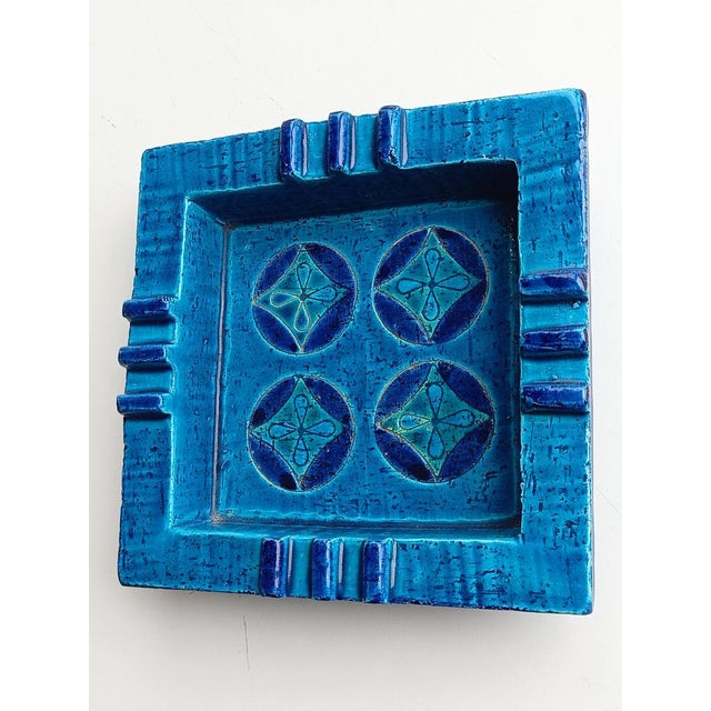 Mid-Century Modern Blue Ceramic Ashtray Vide-Poche by Aldo Londi Rimini for Bitossi, Italy, 1960s For Sale - Image 3 of 10