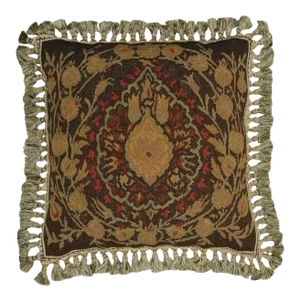 Aubusson Handwoven Wool Throw Pillow