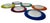 Contemporary Vintage 80s Mexican Glass Bread Plates - Set of 6 Colorful Textured Rim 5.25" Small Appetizer Side Dishes - Fused Glass For Sale - Image 3 of 18