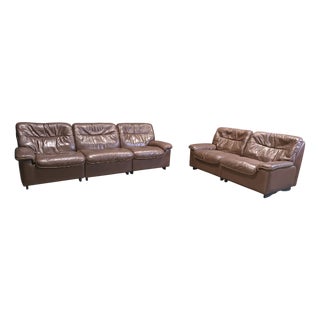 DS66 Sofa in Chocolate Leather from de Sede, 1970s, Set of 5 For Sale