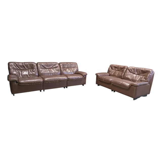 DS66 Sofa in Chocolate Leather from de Sede, 1970s, Set of 5 For Sale