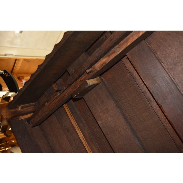 Early 1900’s English Oak Barley Twist Draw - Leaf Dining Pub / Tavern Extending Table For Sale - Image 14 of 16