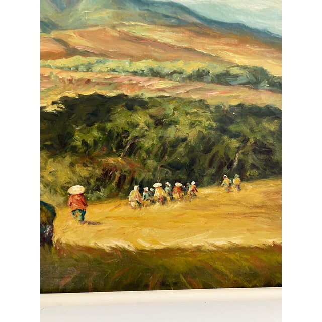 Textile Landscape Painting by Lammeree, Mid-20th Century For Sale - Image 7 of 14