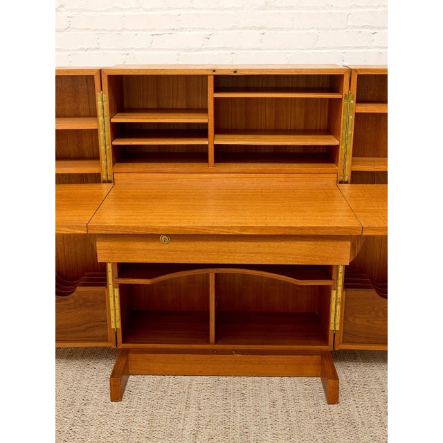 Wood Vintage Danish Modern Teak Transformer Desk Cabinet For Sale - Image 7 of 12
