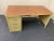 McDowell and Craig vintage mid century modern single pedestal tanker desk with a filling drawer in light mustard yellow...