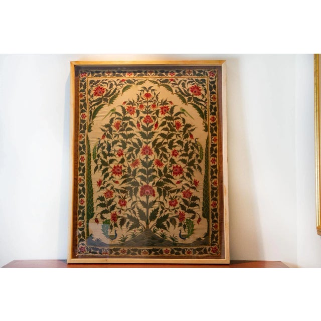 Antique Indian Mughal Framed Embroidered Wall Art For Sale - Image 12 of 12