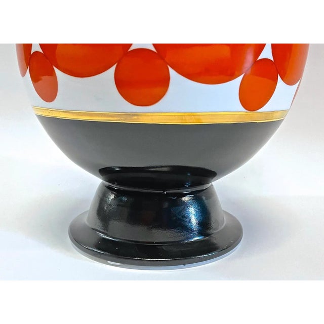 Vintage French Deco Style Porcelain Circles Vase For Sale In Atlanta - Image 6 of 7