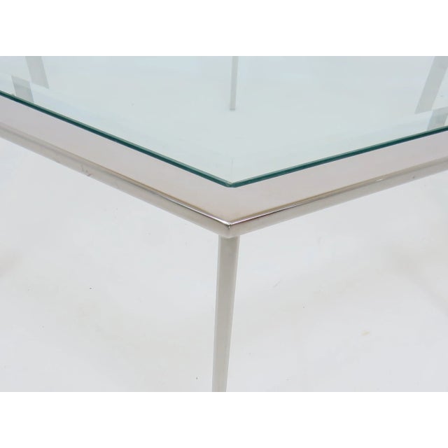 Chrome 1970s Hexagonal Chrome and Glass Coffee Table For Sale - Image 8 of 11