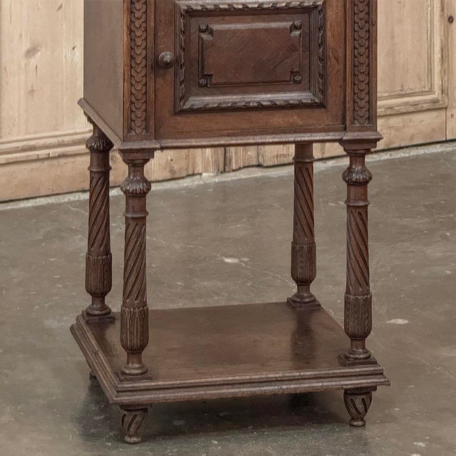 19th Century French Louis XVI Walnut Marble Top Nightstand For Sale In Dallas - Image 6 of 16