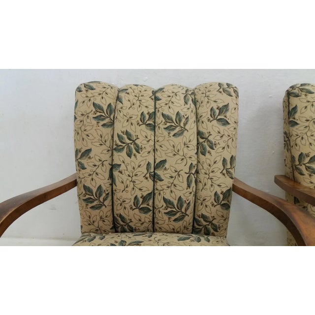 1930s Art Deco Armchairs with Footstool by Jindrich Halabala, 1930s, Set of 3 For Sale - Image 5 of 11