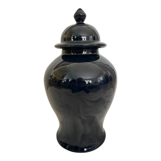 Large Navy Blue Ceramic Ginger Jar For Sale