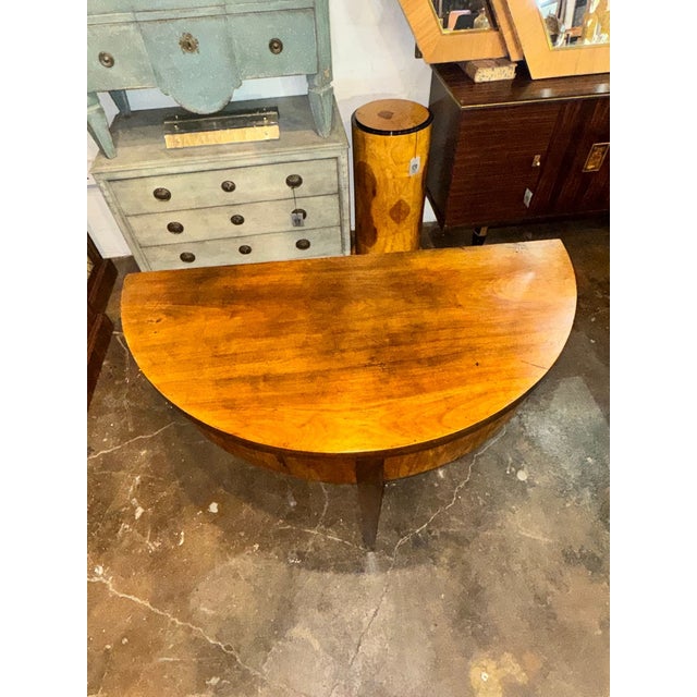 Brown 19th C. Italian Walnut Demi-Lune Center Table For Sale - Image 8 of 9