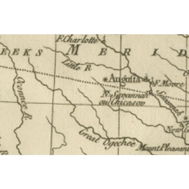 Antique Map of Southern United States wuth Carolina & Georgia from Bonne, 1780 For Sale - Image 11 of 12
