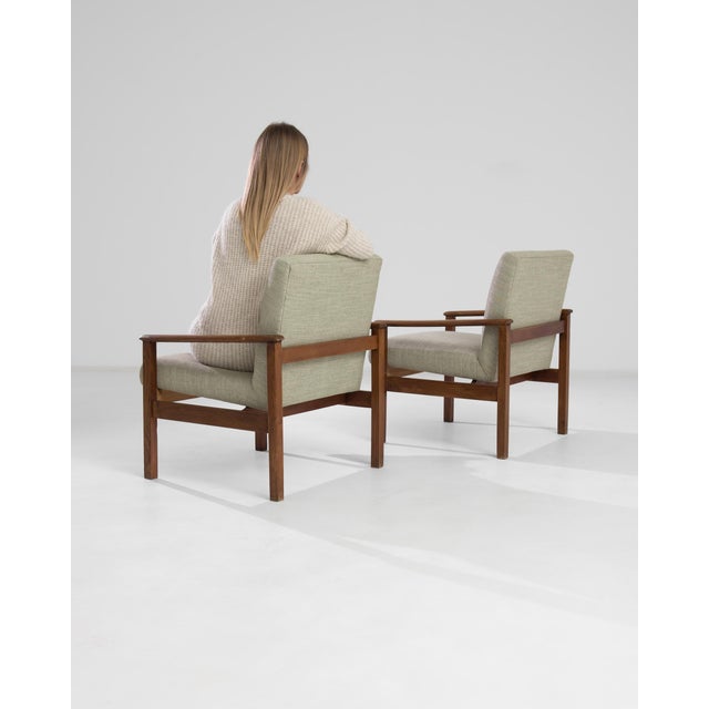 1970s Danish Wooden Armchairs - A Pair For Sale - Image 4 of 6