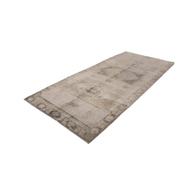 Mid-Century Modern Washed Out Vintage Turkish Kars Rug - 5`3" X 12`6" For Sale - Image 3 of 6