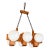 Vintage Scandinavian Pine Chandelier With Frosted Globes For Sale