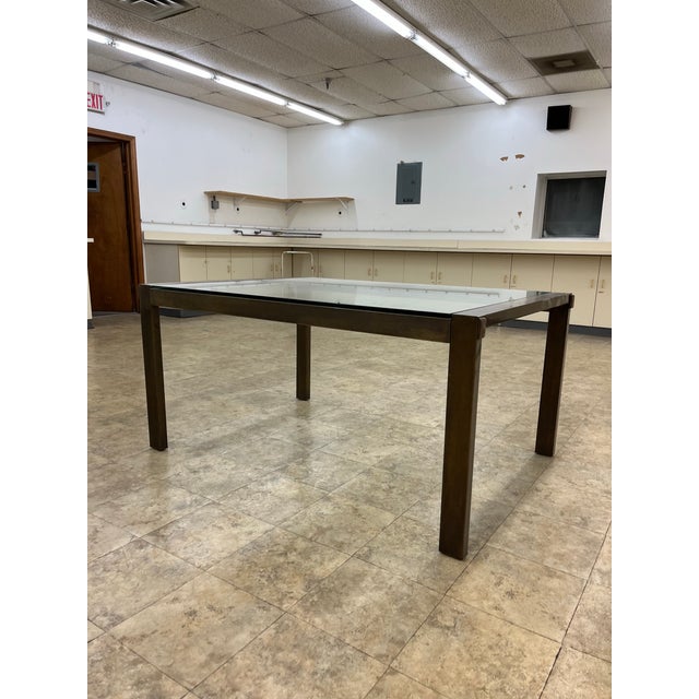 John Stuart John Stuart Extendable Dining Table, Bronze & Glass, Mid 20th Century For Sale - Image 4 of 12