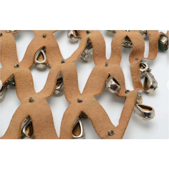 1960s Lee Menichetti Vintage Glass and Rhinestone Necklace For Sale - Image 5 of 7