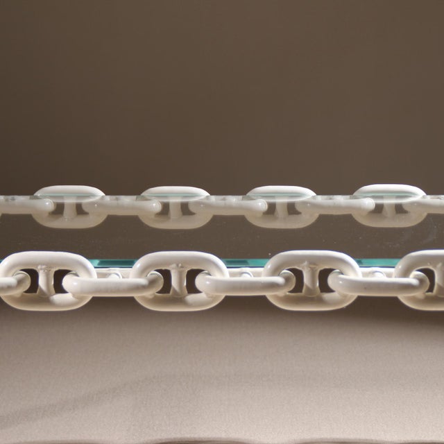 Vintage French Brutalist Chain Link Coffee Table, 1970s For Sale - Image 9 of 17