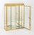 Modern Illuminated Brass and Glass Display Cabinet, two doors opening to two glass shelves with mounted light to the...