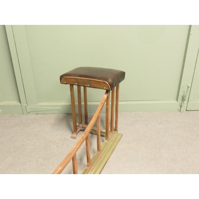 Brown Copper and Brass Club Fender with Leather For Sale - Image 8 of 9