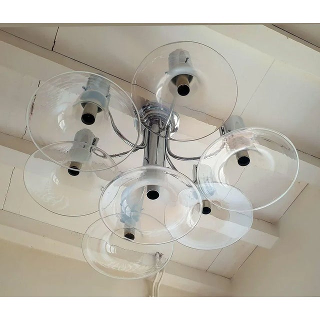 Mid Century Modern Murano Glass Chandelier 1970s For Sale In Dallas - Image 6 of 11