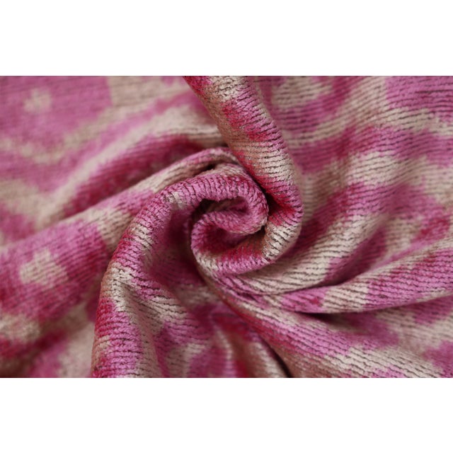 Rose Silk Velvet Pillow 16x24 Handmade Luxury Lumbar Cushion For Sale - Image 4 of 9