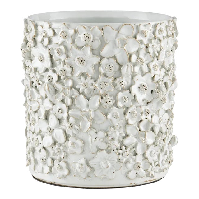 Currey & Company Jessamine White Cachepot For Sale