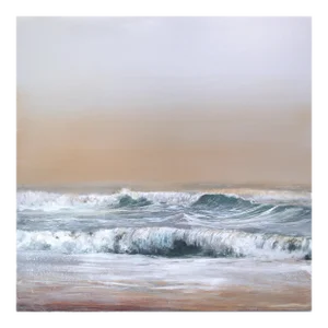 Settling Into Dusk - Calm Seascape of Crashing Waves Painting Original Artwork by Steven Nederveen