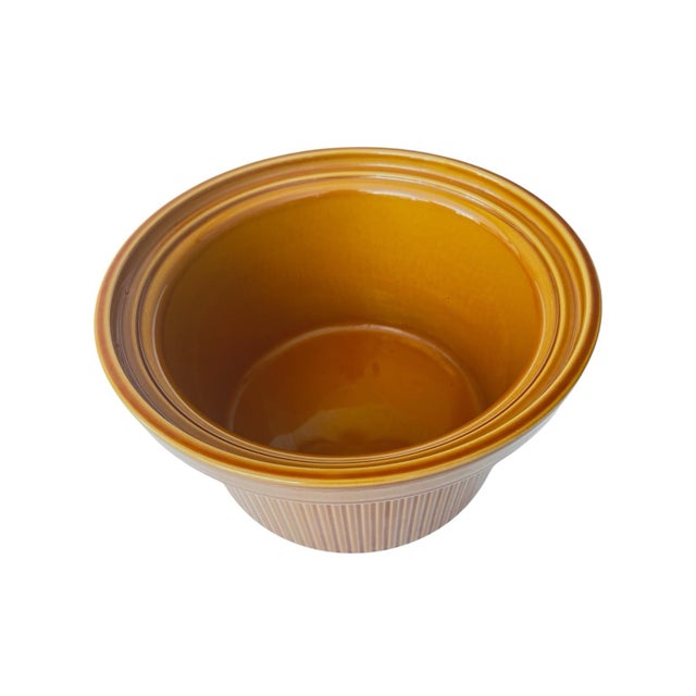 French Country Vintage Rival Crock Brown Ribbed Stoneware Crock-Pot 5-Quart For Sale - Image 3 of 9