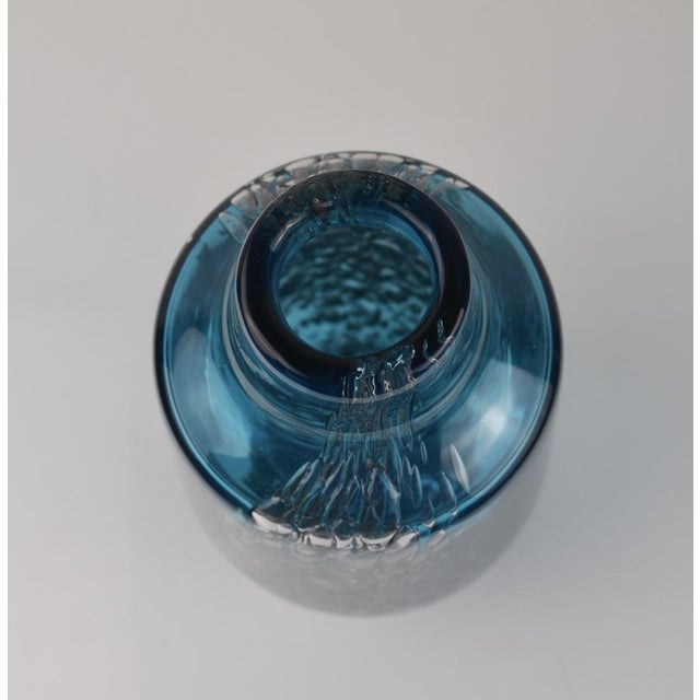 Blue Glass Vase by Heinrich Löffelhardt for Zwiesel, 1970s, in Good conditions. Designed 1970 to 1979