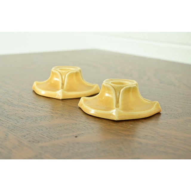 Rookwood Pottery Rookwood Pottery Arts & Crafts Glazed Ceramic Candlesticks, 1922 For Sale - Image 4 of 11