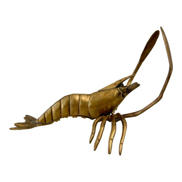 1980s Brass Shrimp/Lobster For Sale