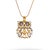 Metal Wisdom Owl Diamond Eyes Gold Necklace For Sale - Image 7 of 11