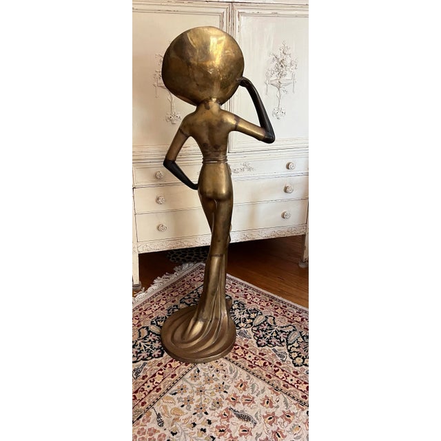 Early 20th Century French Bronze Model Statue, Art Deco Woman Signed/ Marked Rivoire For Sale - Image 4 of 8